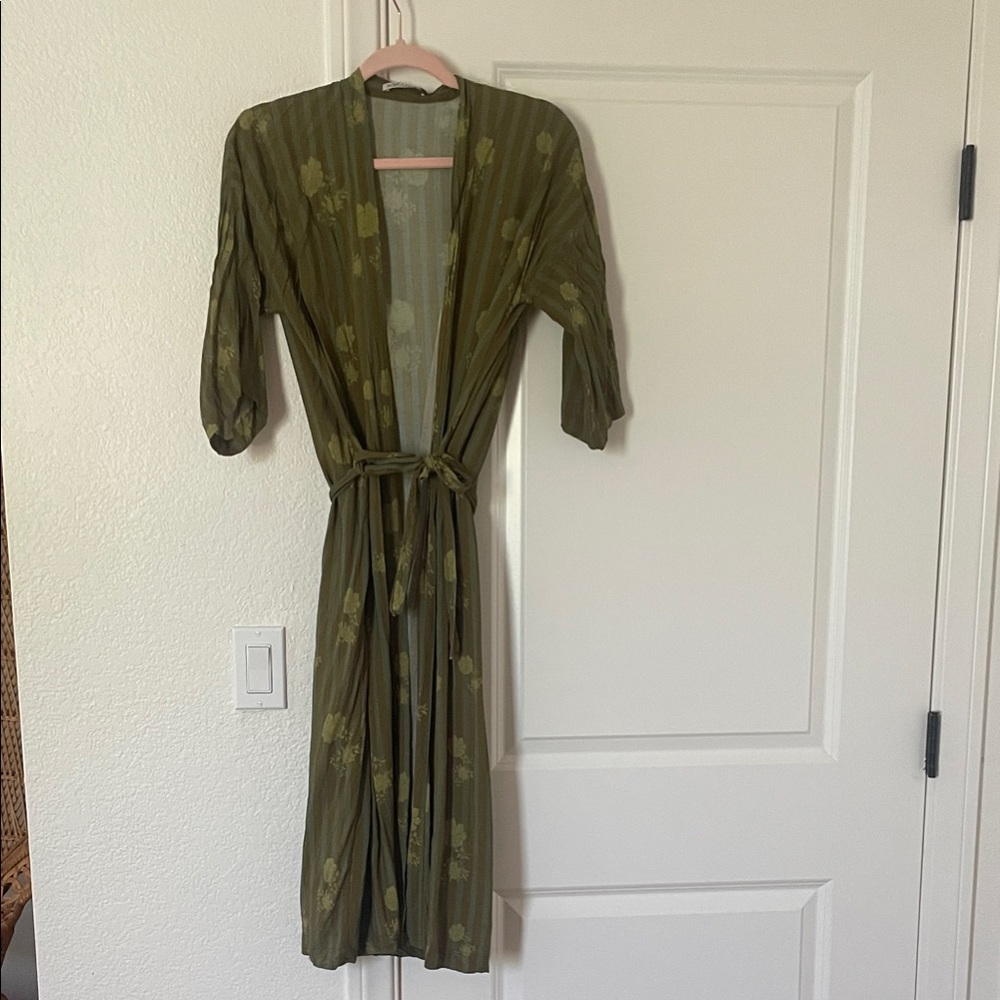 Novella Royale Olive and Sage Striped Garment
